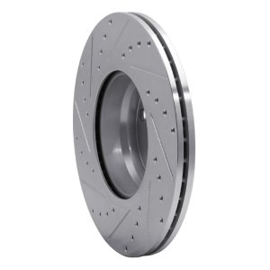 BMW 330e Brake Rotor (1) - Front Right - R1 Concepts - Drilled & Slotted - Silver - `12-`18